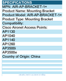 Cisco AIR-AP-BRACKET-1= Mounting Bracket for Cisco Aironet Access Points