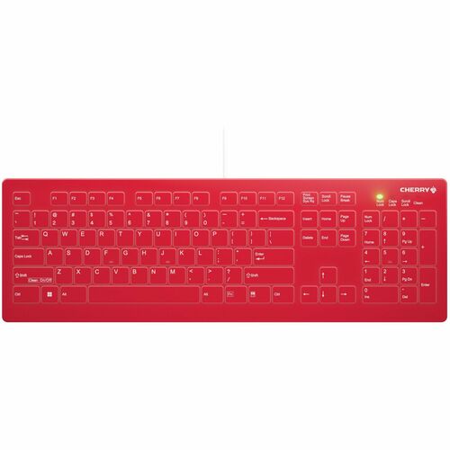 CHERRY AK-C8112-US-WR/US Medical Keyboard - Wired - USB Type A - Red