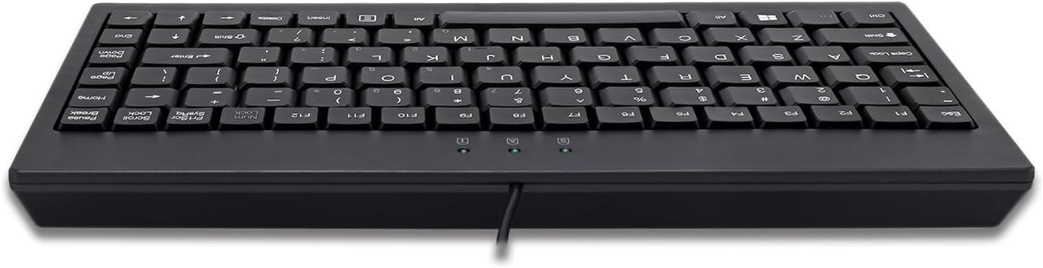 Adesso AKB-110B Mini Keyboard - PS/2, USB - 87 Keys - Black