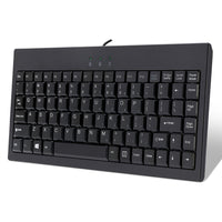 Adesso AKB-110B EasyTouch Mini Keyboard - PS/2, USB - 87 Keys - Black