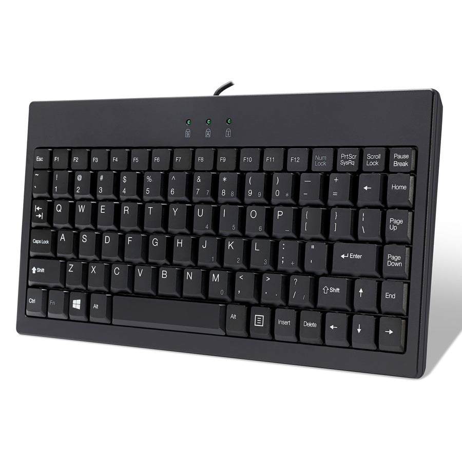 Adesso AKB-110B EasyTouch Mini Keyboard - PS/2, USB - 87 Keys - Black