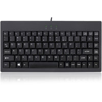 Adesso AKB-110B EasyTouch Mini Keyboard - PS/2, USB - 87 Keys - Black