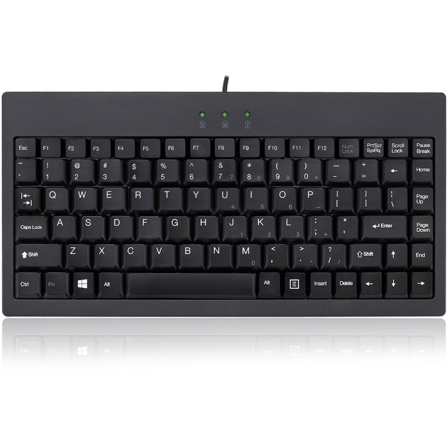 Adesso AKB-110B EasyTouch Mini Keyboard - PS/2, USB - 87 Keys - Black