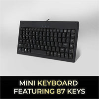 Adesso AKB-110B EasyTouch Mini Keyboard - PS/2, USB - 87 Keys - Black