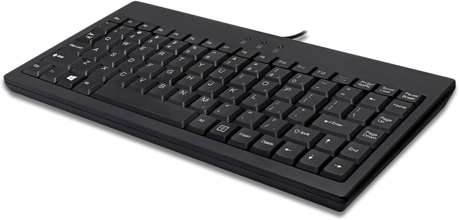Adesso AKB-110B Mini Keyboard - PS/2, USB - 87 Keys - Black