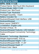 Adesso AKB-111UB SlimTouch Mini Keyboard - QWERTY Layout - USB - 78 Key(s)