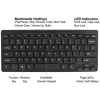 Adesso AKB-111UB SlimTouch Mini Keyboard - USB - 78 Key(s) - Black