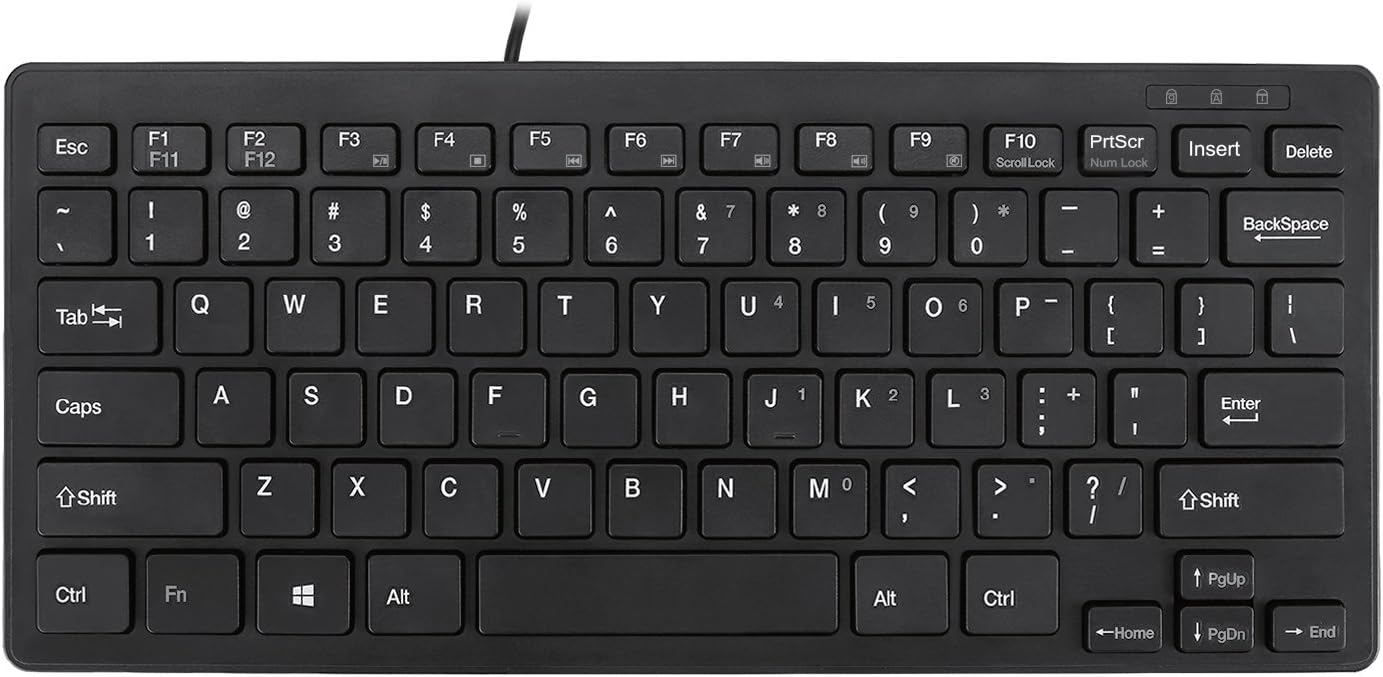 Adesso AKB-111UB SlimTouch Mini Keyboard - QWERTY Layout - USB - 78 Key(s)