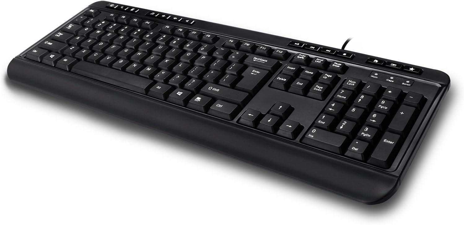 Adesso AKB-132HB Multimedia Desktop Keyboard with 3-Port USB Hub - 104 Key(s)