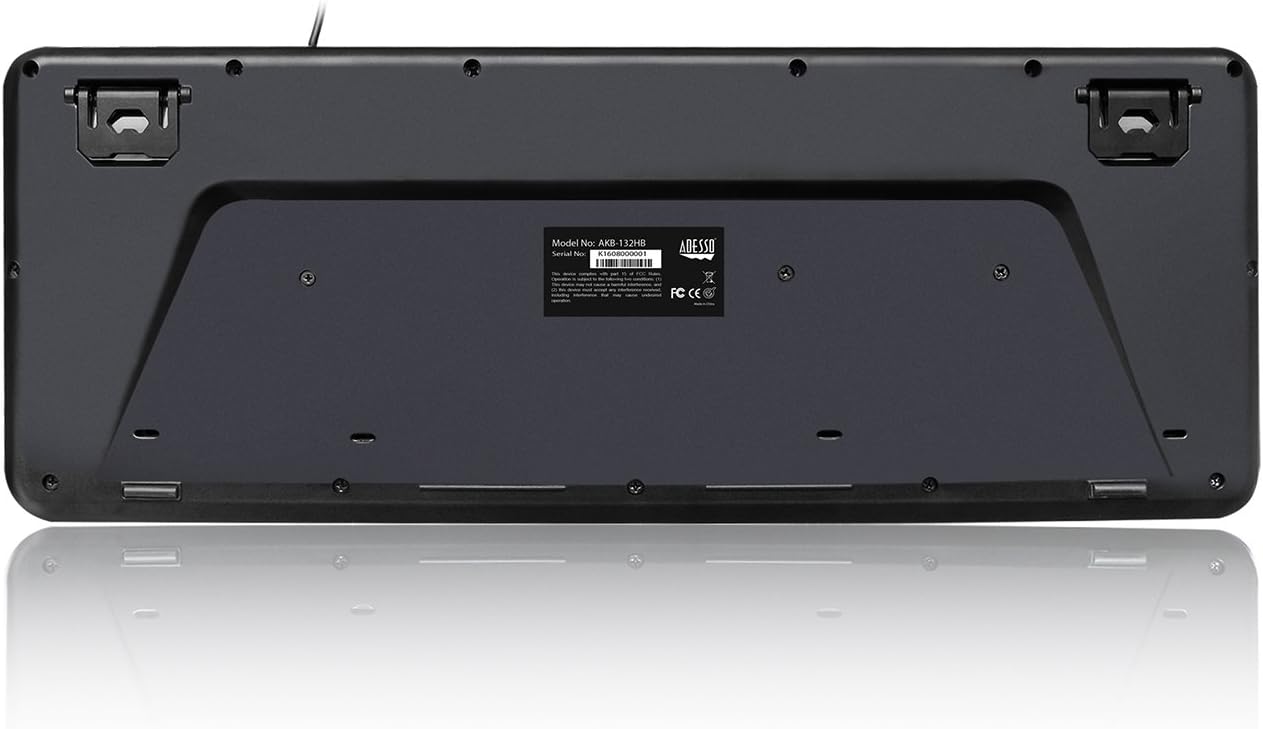 Adesso AKB-132HB Multimedia Desktop Keyboard with 3-Port USB Hub - 104 Key(s)