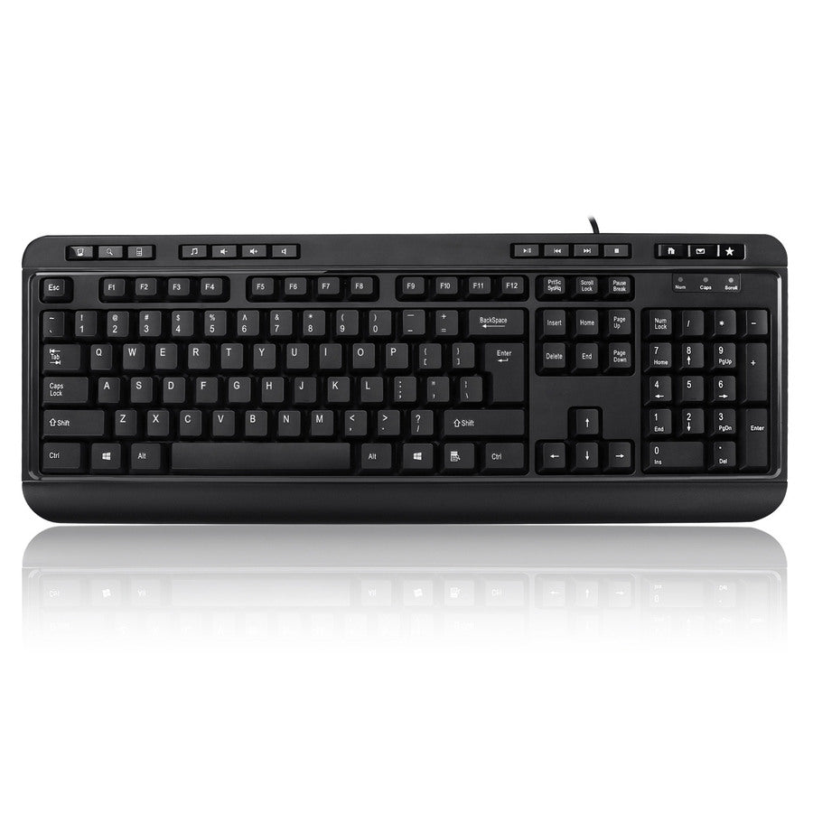 Adesso AKB-132HB Multimedia Desktop Keyboard with 3-Port USB Hub