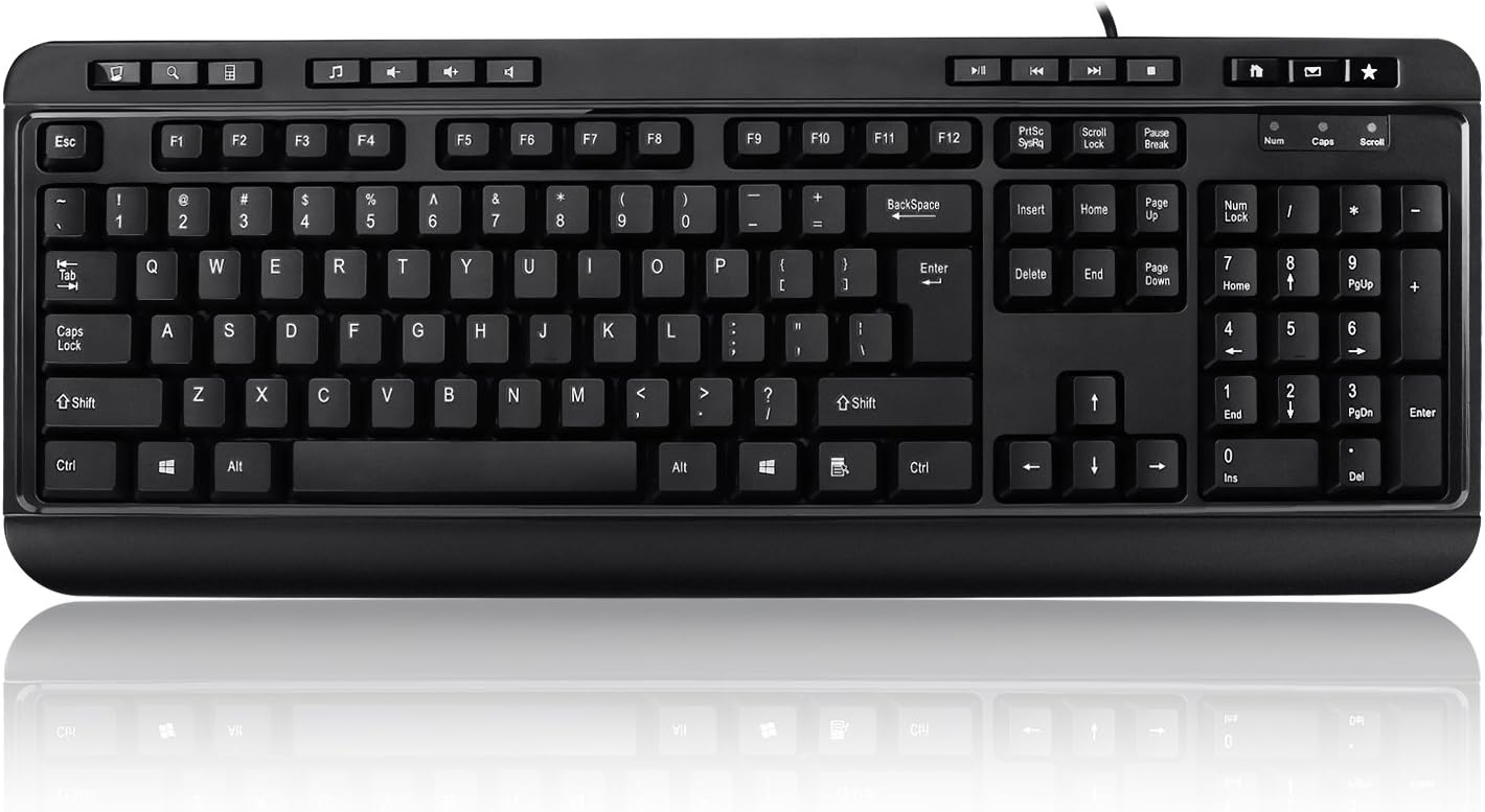Adesso AKB-132HB Multimedia Desktop Keyboard with 3-Port USB Hub - 104 Key(s)