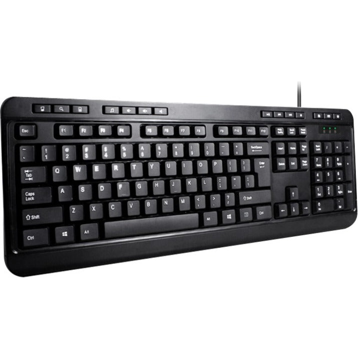 Adesso AKB-132PB AKB-132 Multimedia Desktop Keyboard - Black