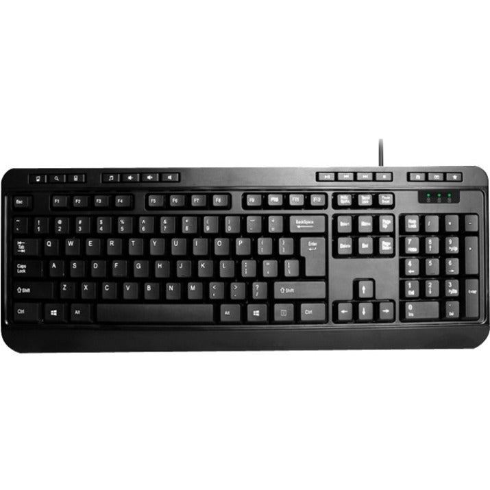 Adesso AKB-132UB Spill-Resistant Multimedia Desktop Keyboard (USB) - Cable