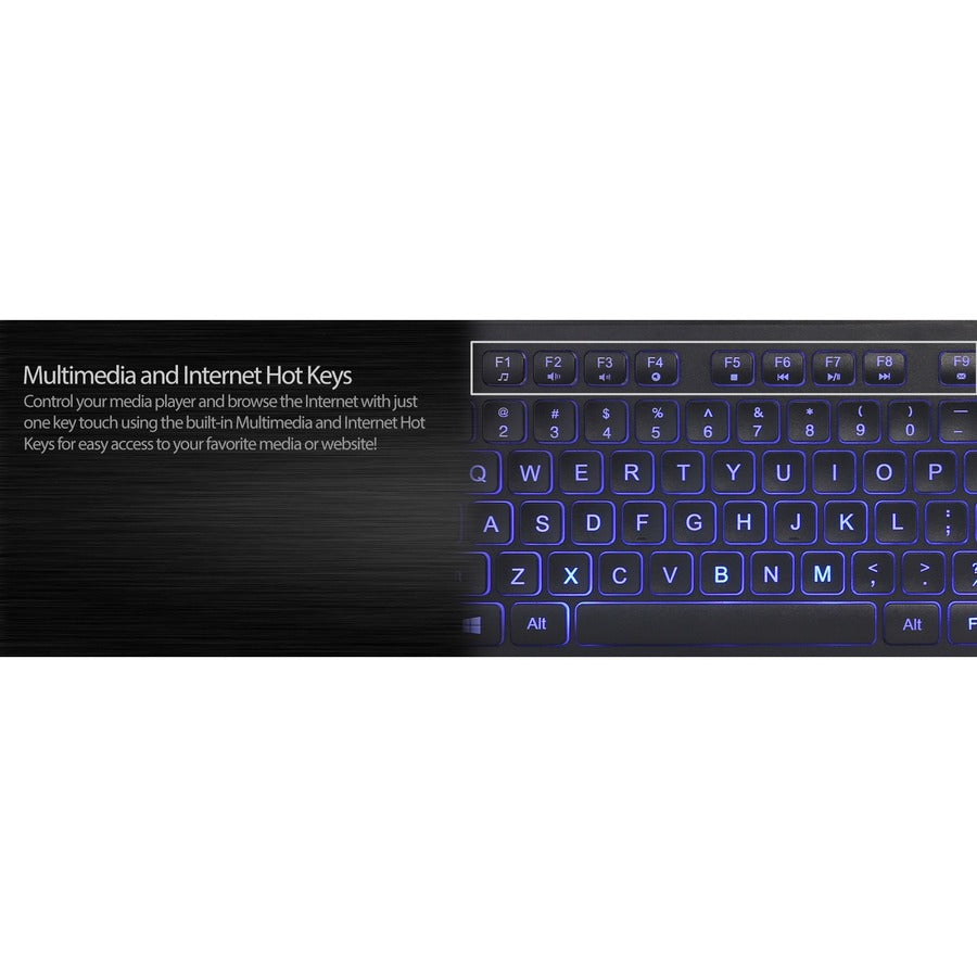 Adesso AKB-139EB Large Print Illuminated Desktop Keyboard - Cable - USB