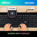 Adesso AKB-140CB Keyboard & Mouse - USB Membrane/Scissor Cable