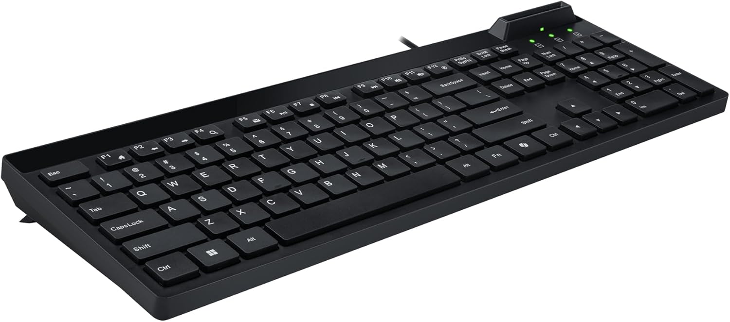Adesso AKB-140SB Desktop Keyboard with Smart Card Reader -Full-size - 104 Key(s)