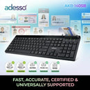 Adesso AKB-140SB Desktop Keyboard with Smart Card Reader -Full-size - 104 Key(s)