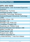 Adesso AKB-150EB Color Illuminated Ergonomic Keyboard - Black
