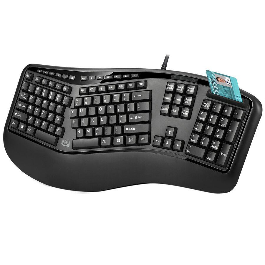 Adesso AKB-150SB-TAA Desktop Ergonomic Smart Card Reader Keyboard