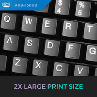 Adesso AKB-150UB Desktop Ergonomic Keyboard - Cable - USB - 105 Key(s)