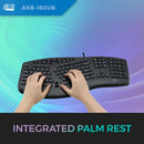 Adesso AKB-160UB TruForm Ergonomic Desktop Keyboard - Cable - Full-size - USB