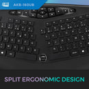 Adesso AKB-160UB TruForm Ergonomic Desktop Keyboard - Cable - Full-size - USB