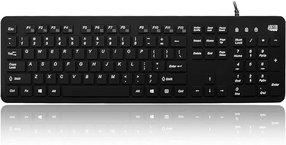 Adesso AKB-235UB SlimTouch - Keyboard - USB - US - Numeric keypad - Black