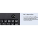 Adesso AKB-310UB Mini Trackball Keyboard - USB - 87 Keys - Black