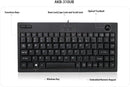 Adesso AKB-310UB Mini Trackball Keyboard - Quiet Keys - 87 Keys - USB - Black