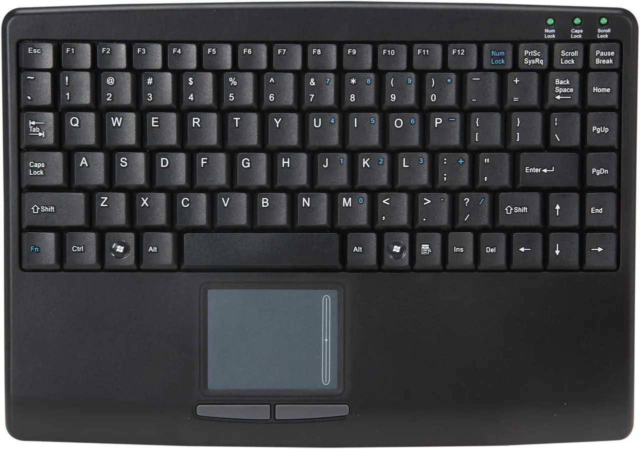 Adesso AKB-410UB Slim Touch Mini Keyboard with Built in Touchpad - USB - 88 Keys