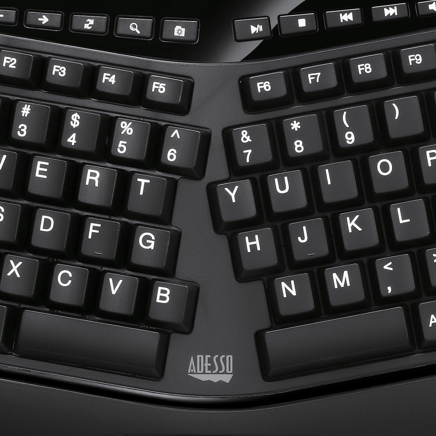 Adesso AKB-450UB Tru-Form Ergonomic Touchpad Keyboard - Full-size - 104 Key(s)