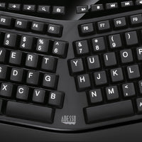 Adesso AKB-450UB Tru-Form Ergonomic Touchpad Keyboard - Full-size - 104 Key(s)