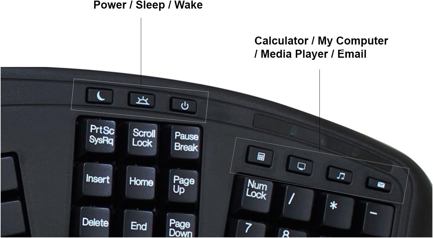 Adesso AKB-450UB Tru-Form Ergonomic Touchpad Keyboard - Full-size - 104 Key(s)