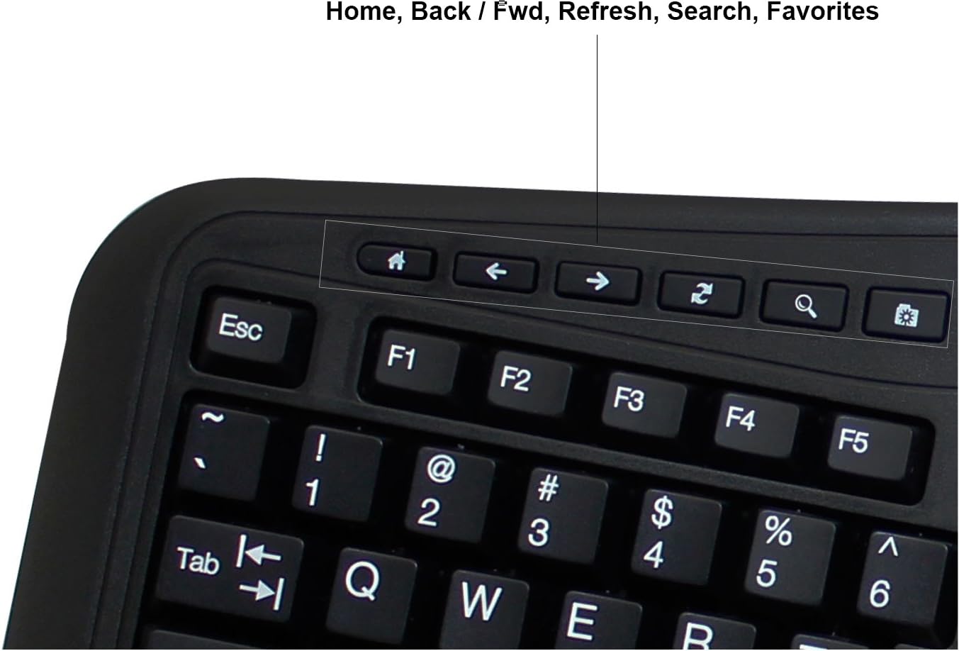 Adesso AKB-450UB Tru-Form Ergonomic Touchpad Keyboard - Full-size - 104 Key(s)