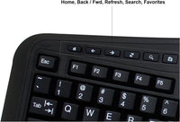 Adesso AKB-450UB Tru-Form Ergonomic Touchpad Keyboard - Full-size - 104 Key(s)