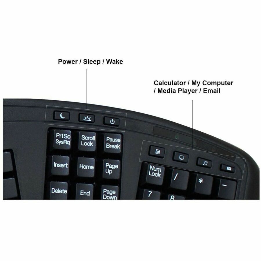 Adesso AKB-450UB Tru-Form Ergonomic Touchpad Keyboard - Cable - USB Interface
