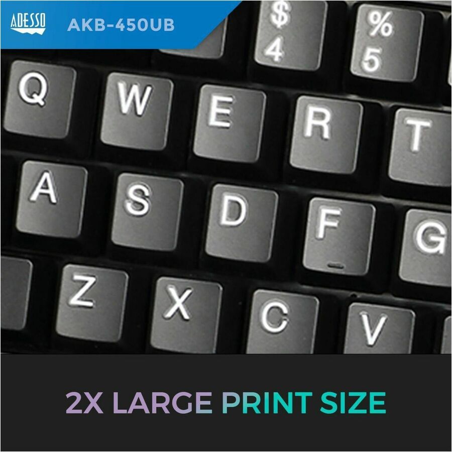 Adesso AKB-450UB Tru-Form Ergonomic Touchpad Keyboard - Cable - USB Interface