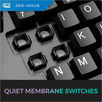 Adesso AKB-450UB Tru-Form Ergonomic Touchpad Keyboard - Cable - USB Interface