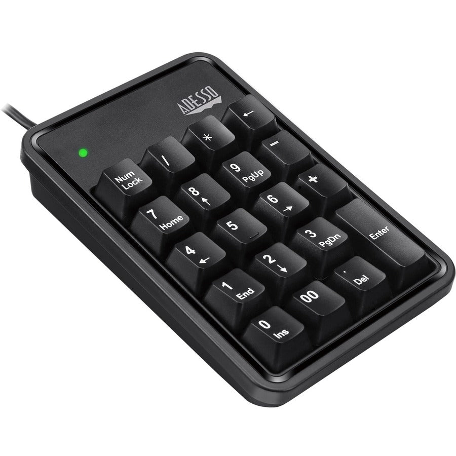 Adesso AKB-600HB 19-Key Mechanical Keypad with 3-Port USB Hub