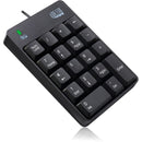 Adesso AKB-601UB USB Spill Resistant 18-Key Numeric Keypad - Black