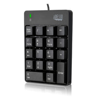 Adesso AKB-601UB USB Spill Resistant 18-Key Numeric Keypad - Black