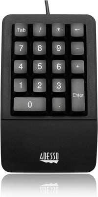 Adesso AKB-618UB Antimicrobial Waterproof Numeric Keypad with Wrist Rest Support