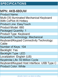 Adesso AKB-680UW Multi-OS Illuminated Mechanical Keyboard - 104 Keys
