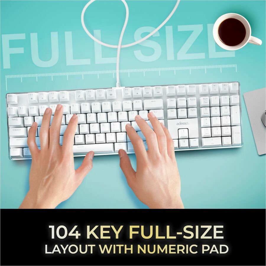 Adesso AKB-680UW Multi-OS Illuminated Mechanical Keyboard - 104 Keys