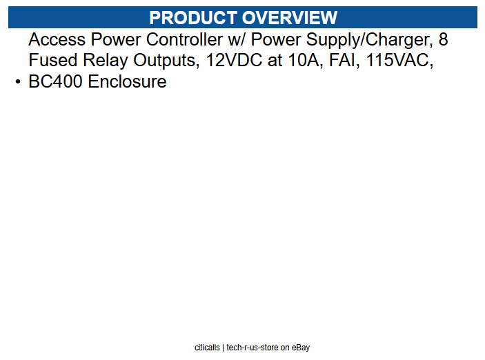 Altronix AL1012ULACM Proprietary Power Supply Wall Mount - 120 V AC Input - 12 V