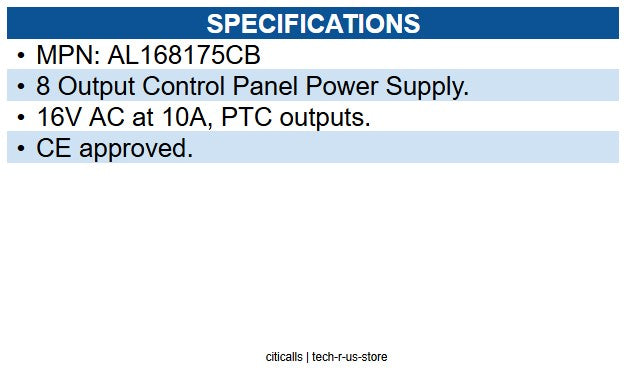 Altronix AL168175CB Power Supply, PTC Outputs, 16VAC at 10A, BC100M Enclosure