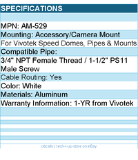 Vivotek AM-529 Mounting Adapter for speed dome Brown Box