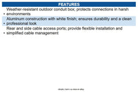 Vivotek AM-71B_V02 Outdoor Conduit Box (IP66) - Aluminum