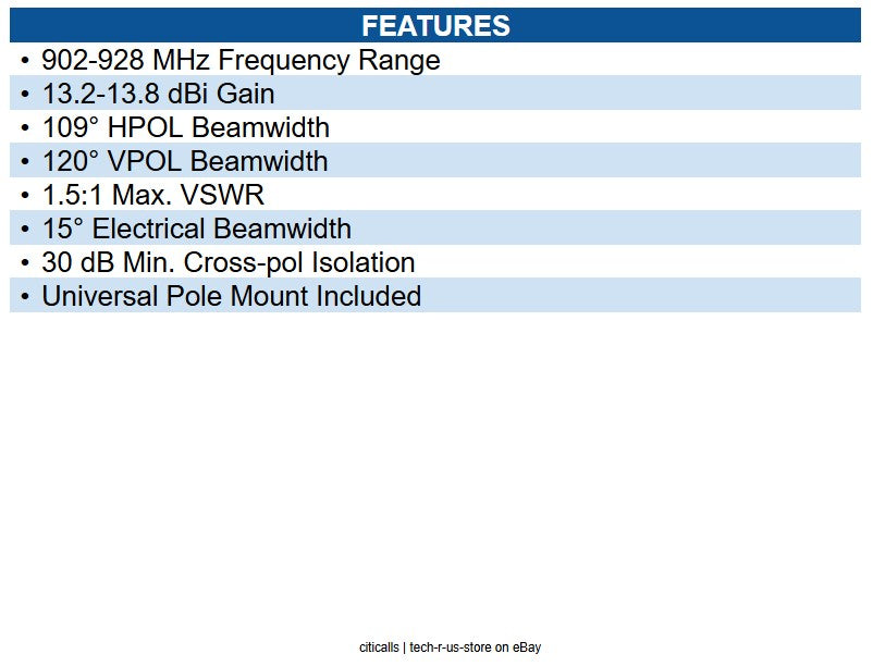 Ubiquiti Networks AM-9M13-120 2x2 MIMO BaseStation Sector Antenna Range - UHF
